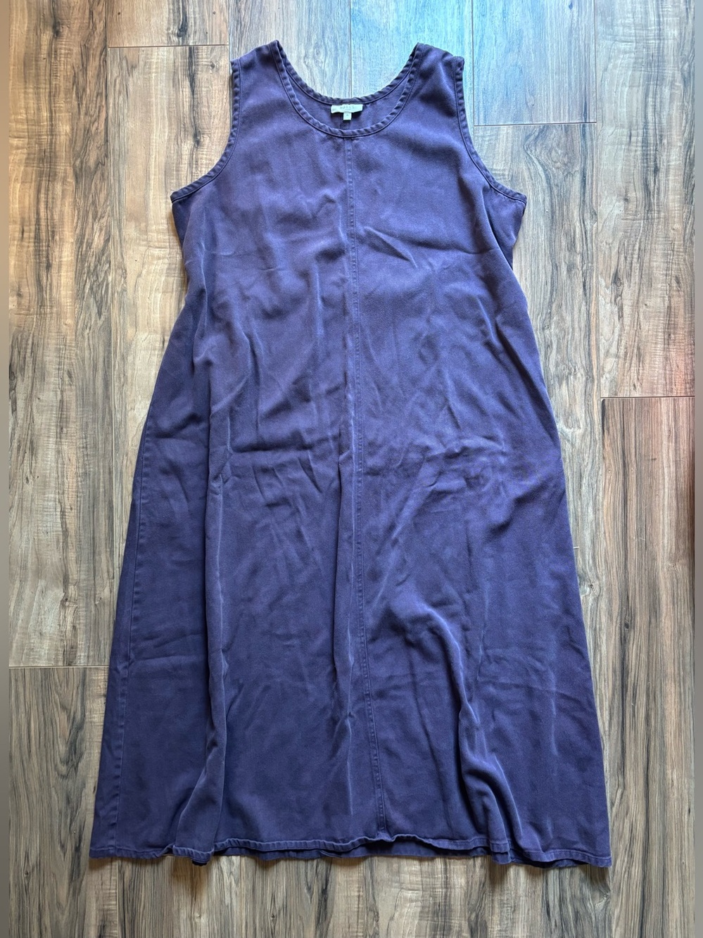 J. Jill Purple Sleeveless Midi Dress Back Button Martingale Tab Twill XL-2X